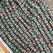 Watermelon Chevron Venetian Glass Bead Strand (9mm, 24 inch)