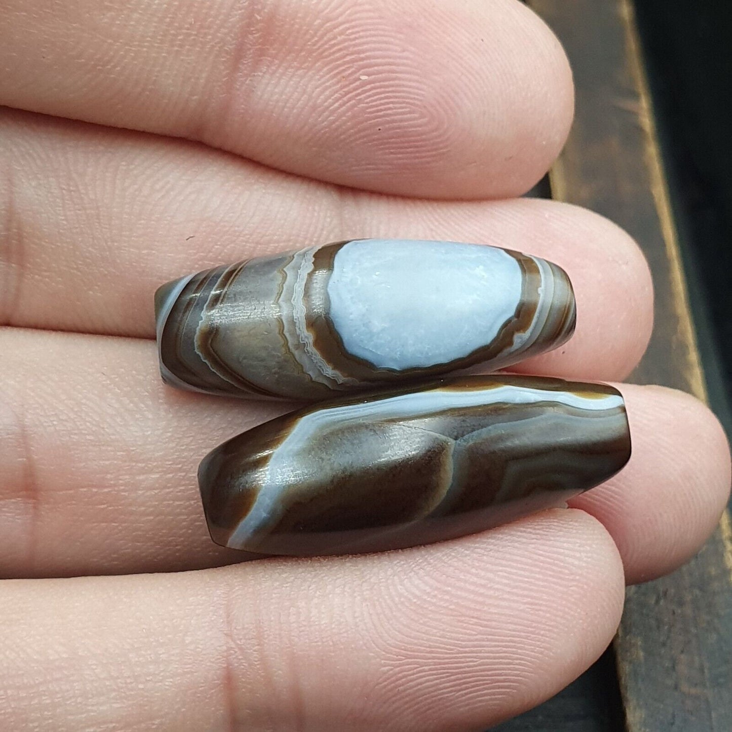 Himalayan Soleimani Agate Beads: Vintage Crystal Eye Agate Lot