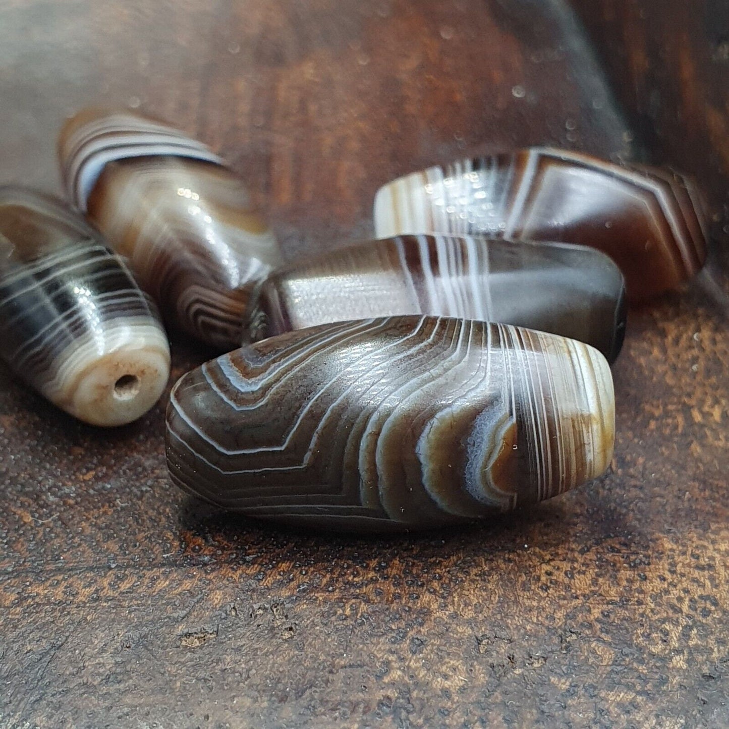 Himalayan Eye Agate Beads: Indo Tibetan Soleimani Agate Lot
