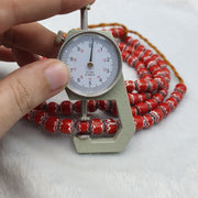 Vintage venetian trade style beads old red glass chevron beads strand 10mm.
