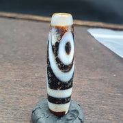 Vintage indo tibetan 2 eyes rare patterns dzi chung agate amulet bead