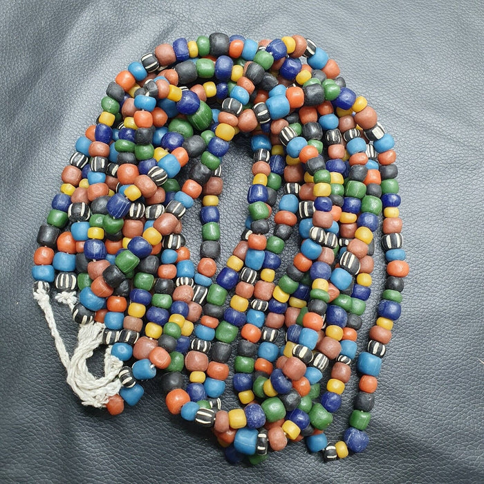 Vintage Thai Multicolor Glass Bead Necklace: Handmade Seed Style