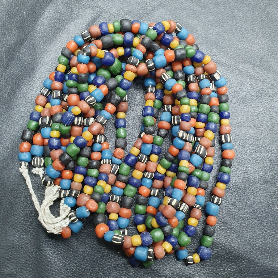 Vintage Thai Multicolor Glass Bead Necklace: Handmade Seed Style