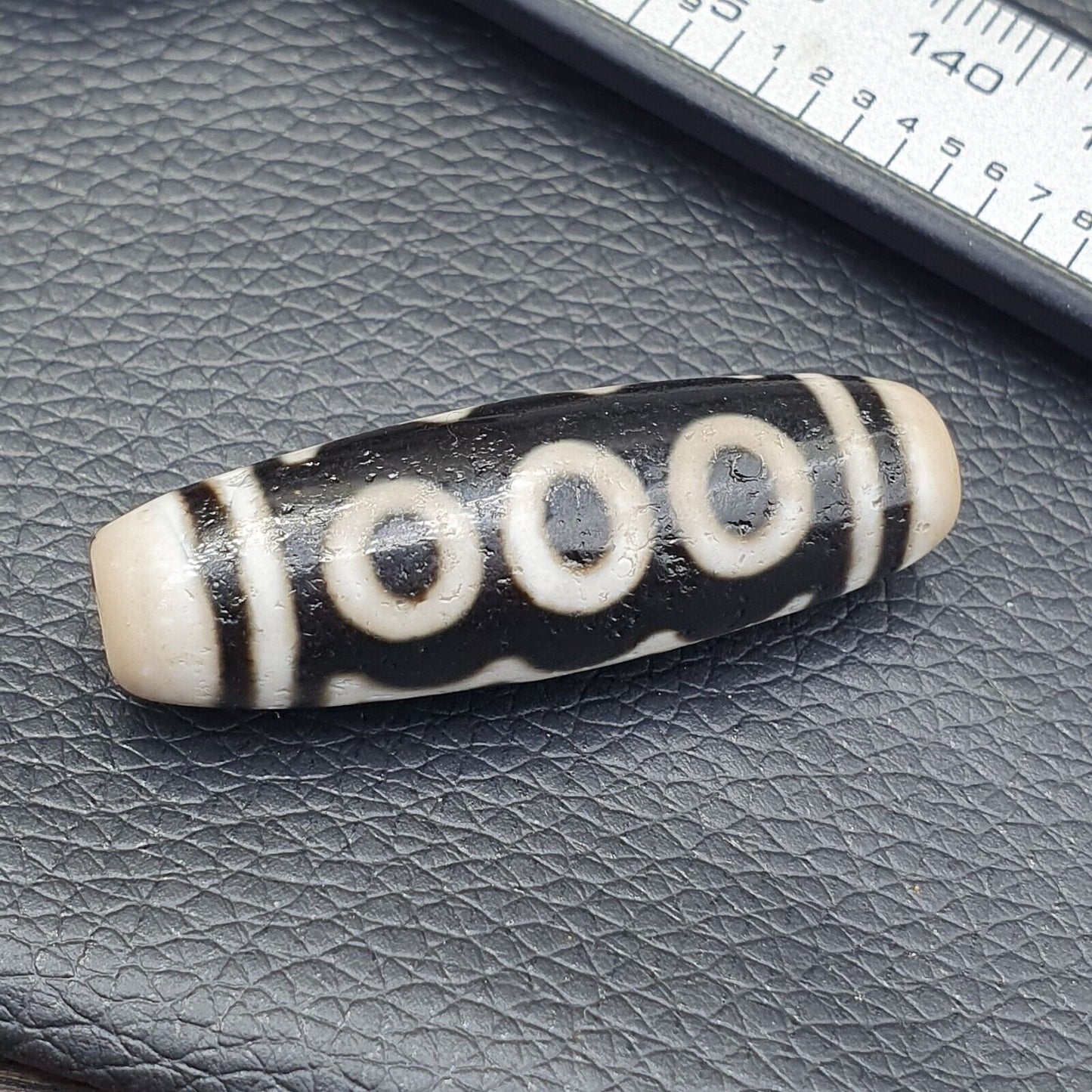 7 eyes tibetan old agate dzi bead unique pattern amulet pendant tb-7