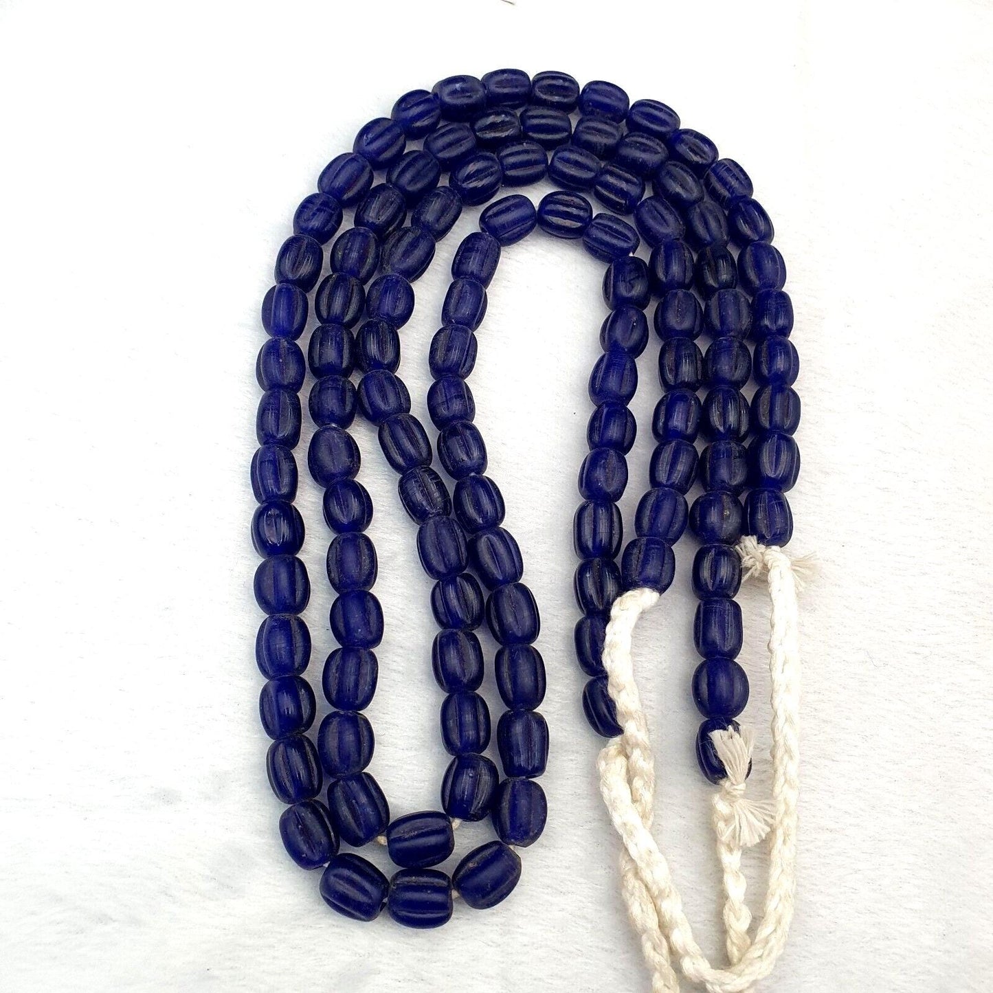 Rare African Trade Beads: Antique Cobalt Blue Glass Strand
