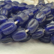Rare African Trade, Antique Cobalt Blue Bead Strand, Handmade | Glass | Vintage Ethnic Necklace