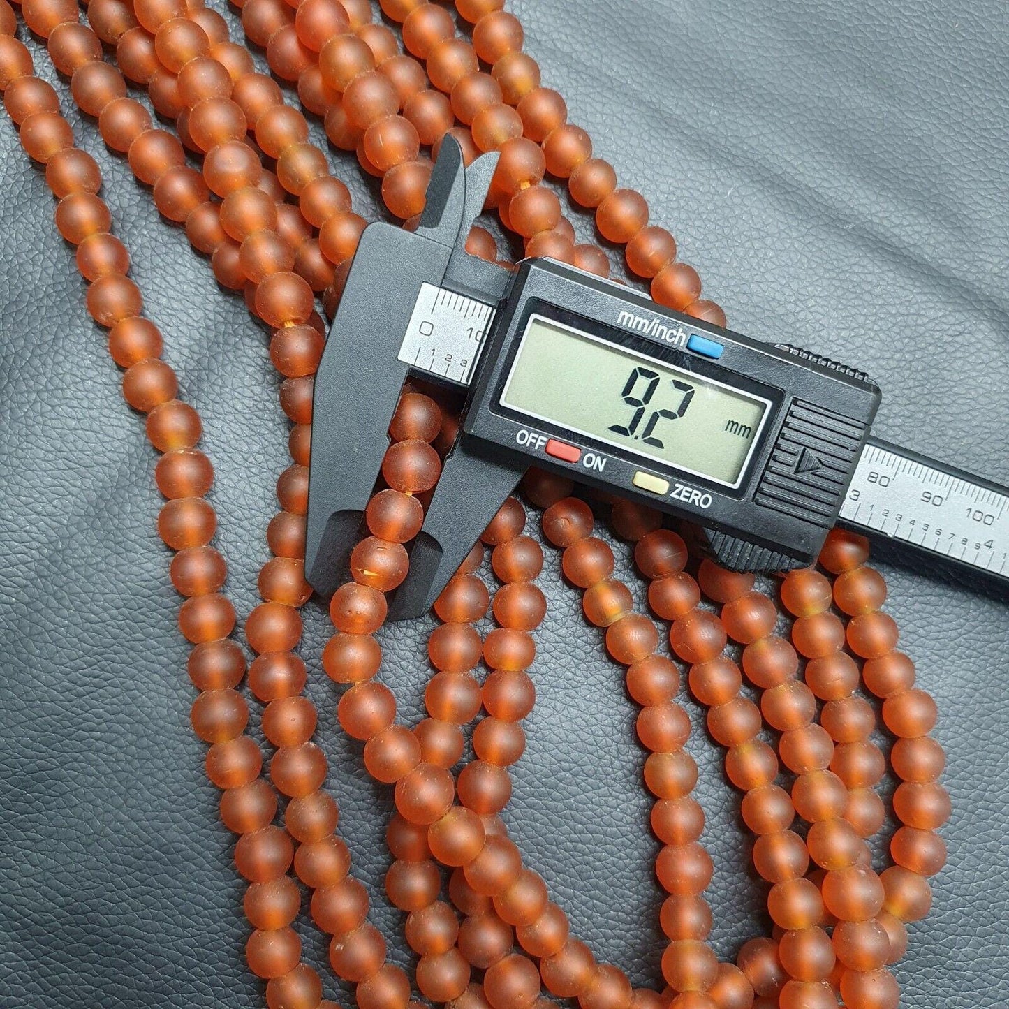 Antique African Trade Beads: Orange Red Glass Beads (8-9mm)