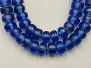 Antique style glass beads dutch annular lamp work african trade cobalt blue beads