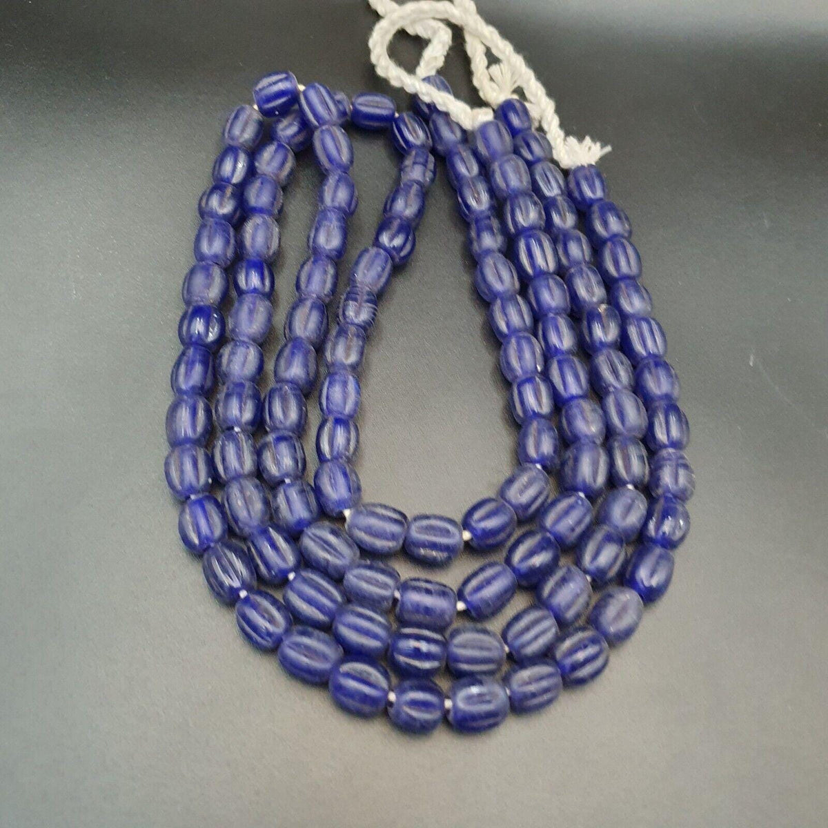 Rare African Trade Beads: Antique Cobalt Blue Glass Strand