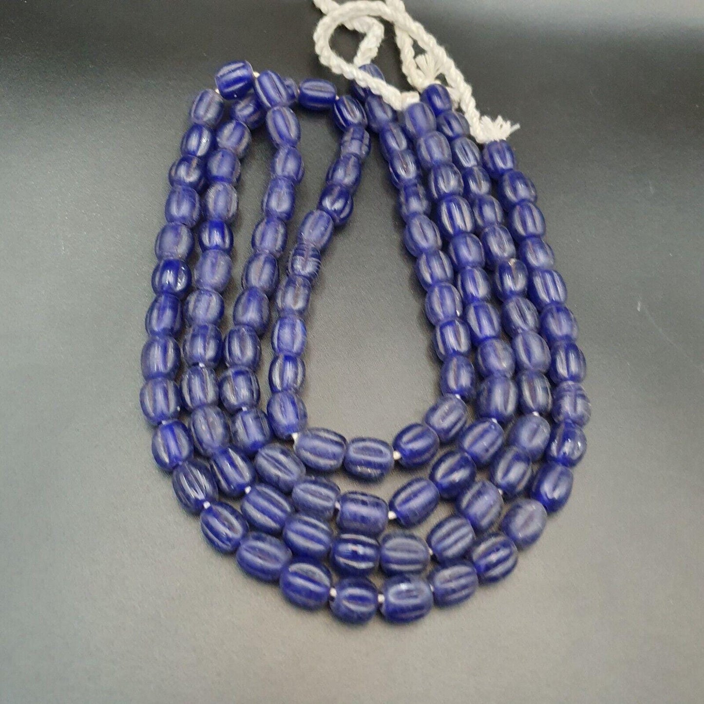 Rare African Trade Beads: Antique Cobalt Blue Glass Strand