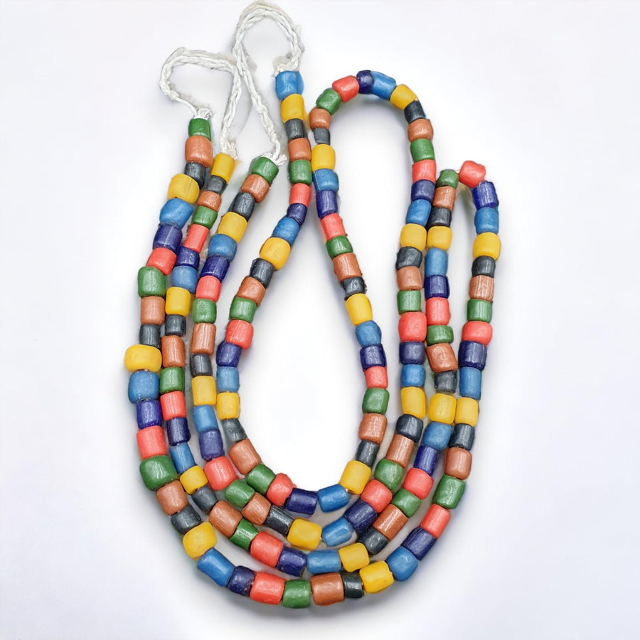 Lot 2 vintage old african mix color glass beads strands necklace..