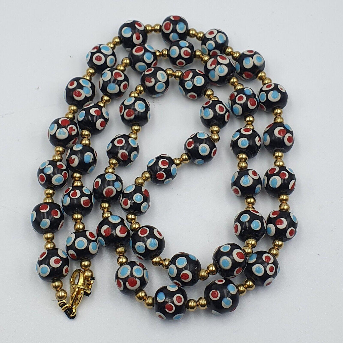 Venetian style skunk beads vintage thousand eyes beads strand