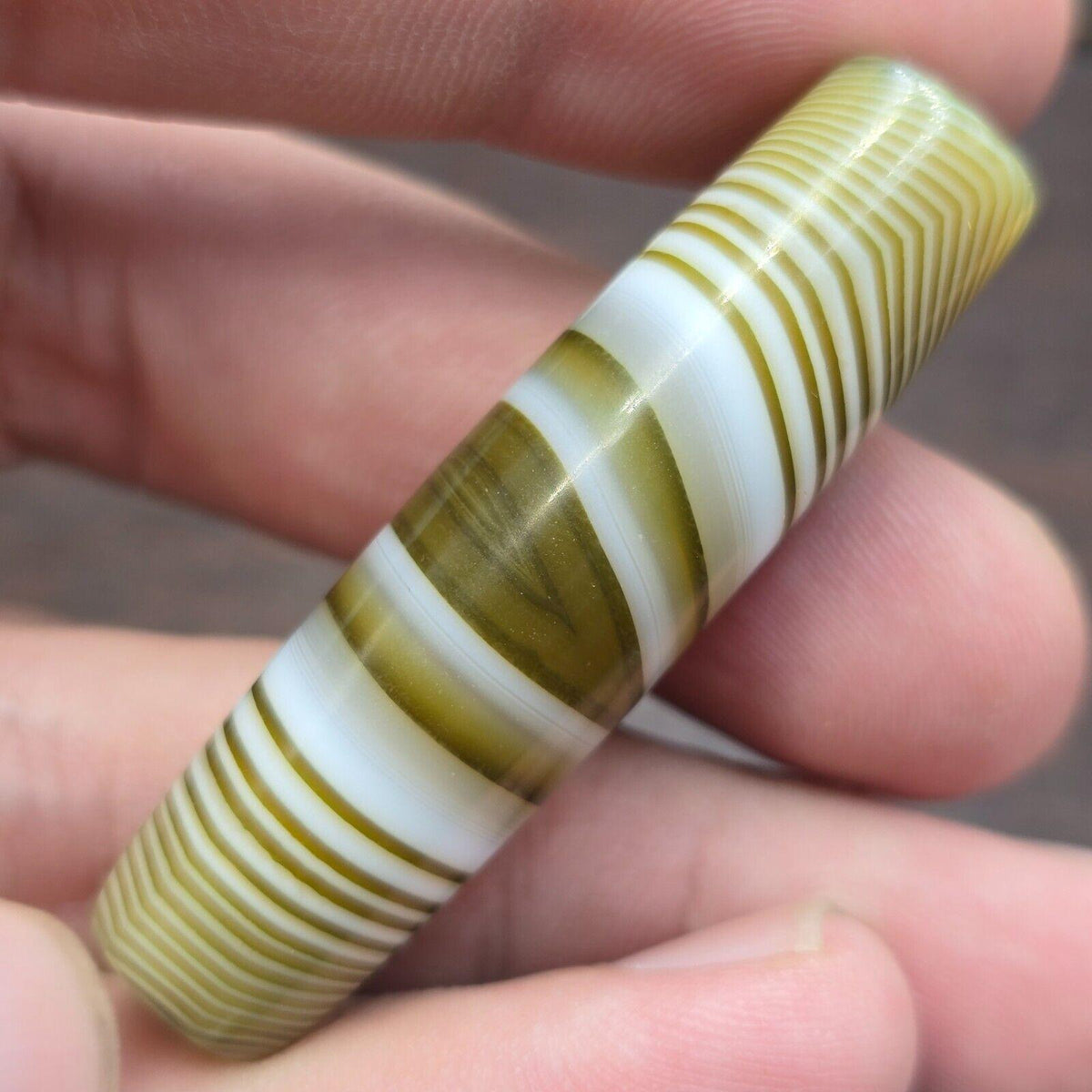 Unique vintage old yemeni eye agate middle eastern yellow agate bead sp-6