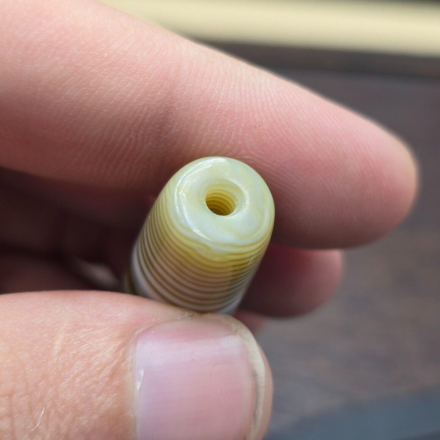 Unique vintage old yemeni eye agate middle eastern yellow agate bead sp-6