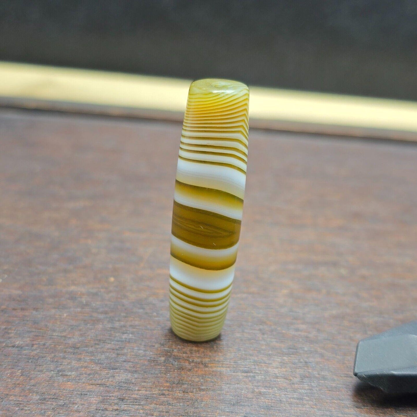 Unique vintage old yemeni eye agate middle eastern yellow agate bead sp-6