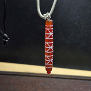 Rare pattern taiwanese south east asian etched agate bead