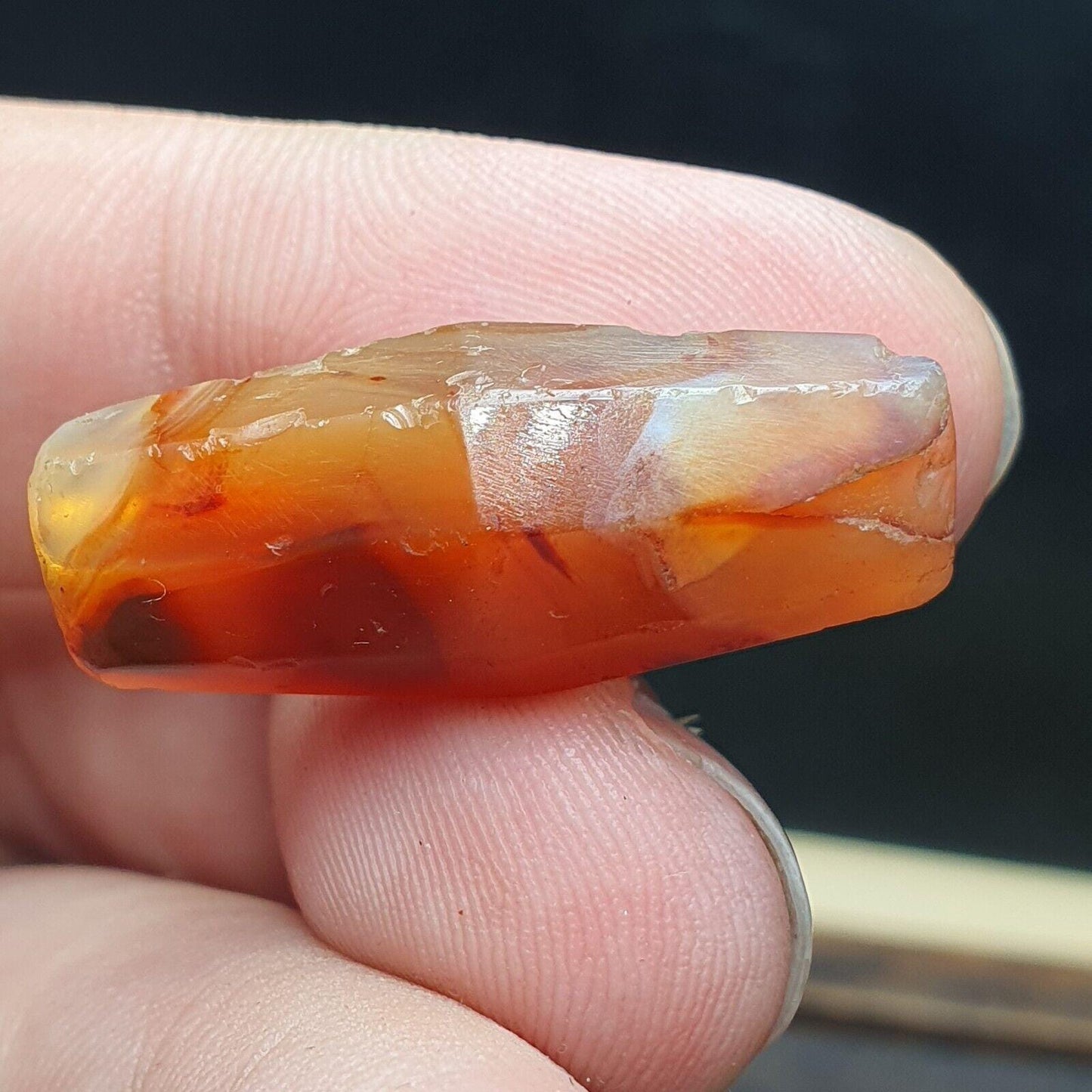 Ancient antique red carnelian agate bead natural agate