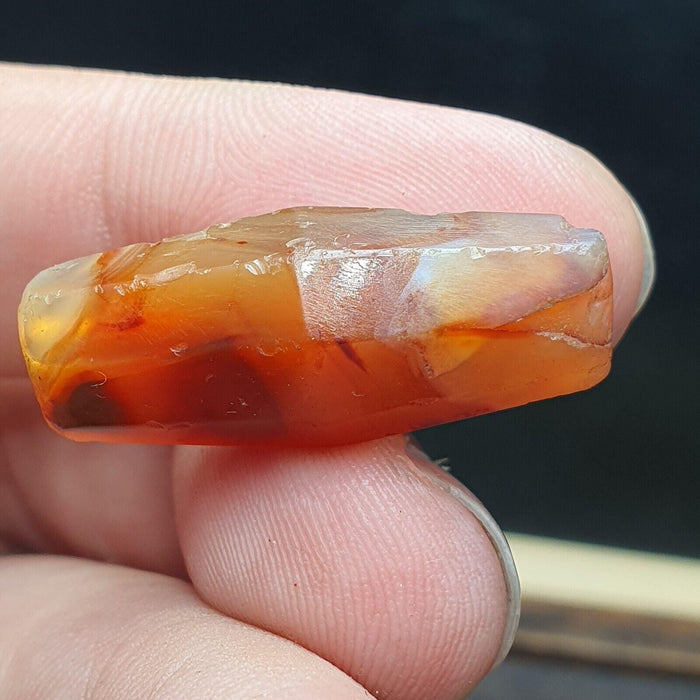 Ancient antique red carnelian agate bead natural agate