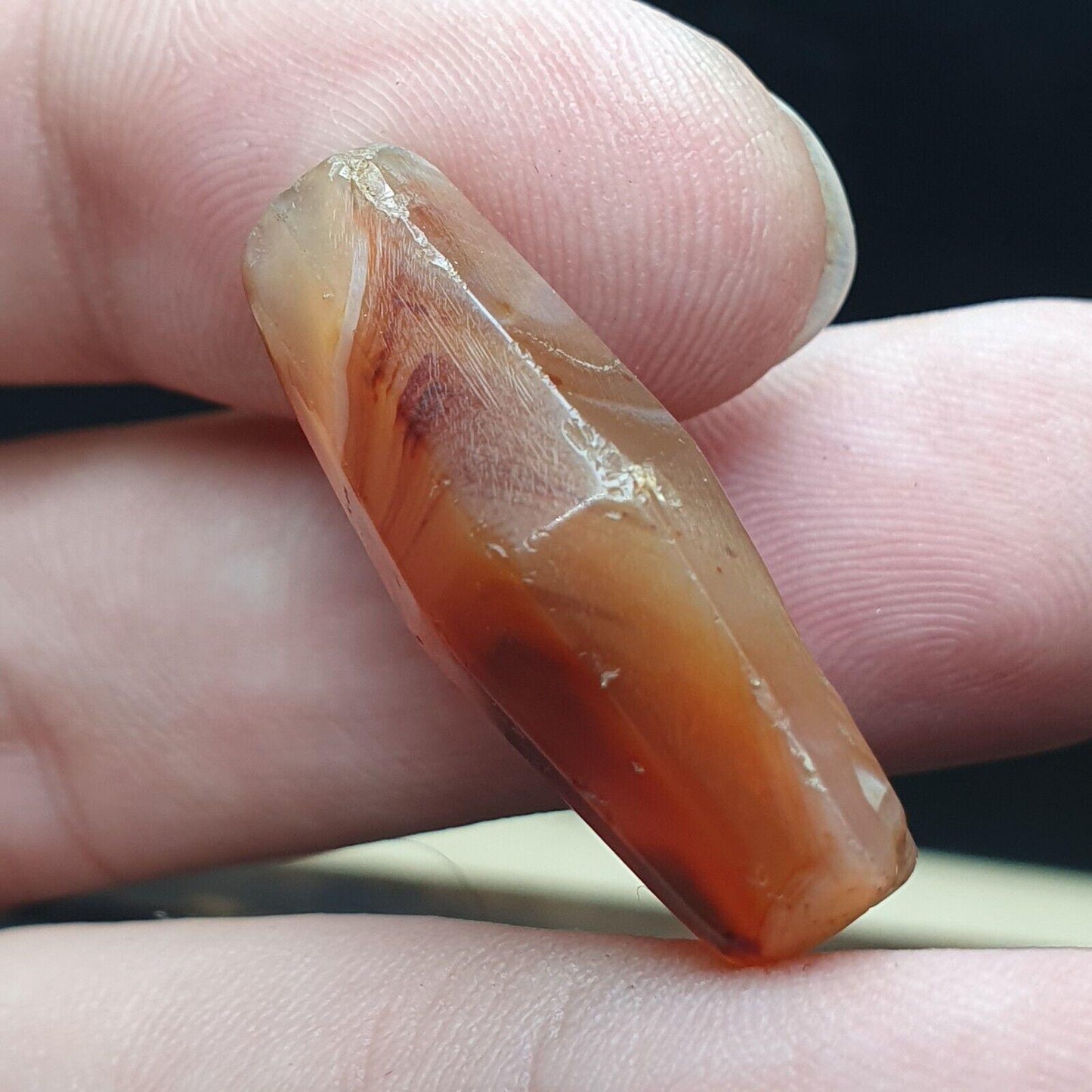Ancient antique red carnelian agate bead natural agate