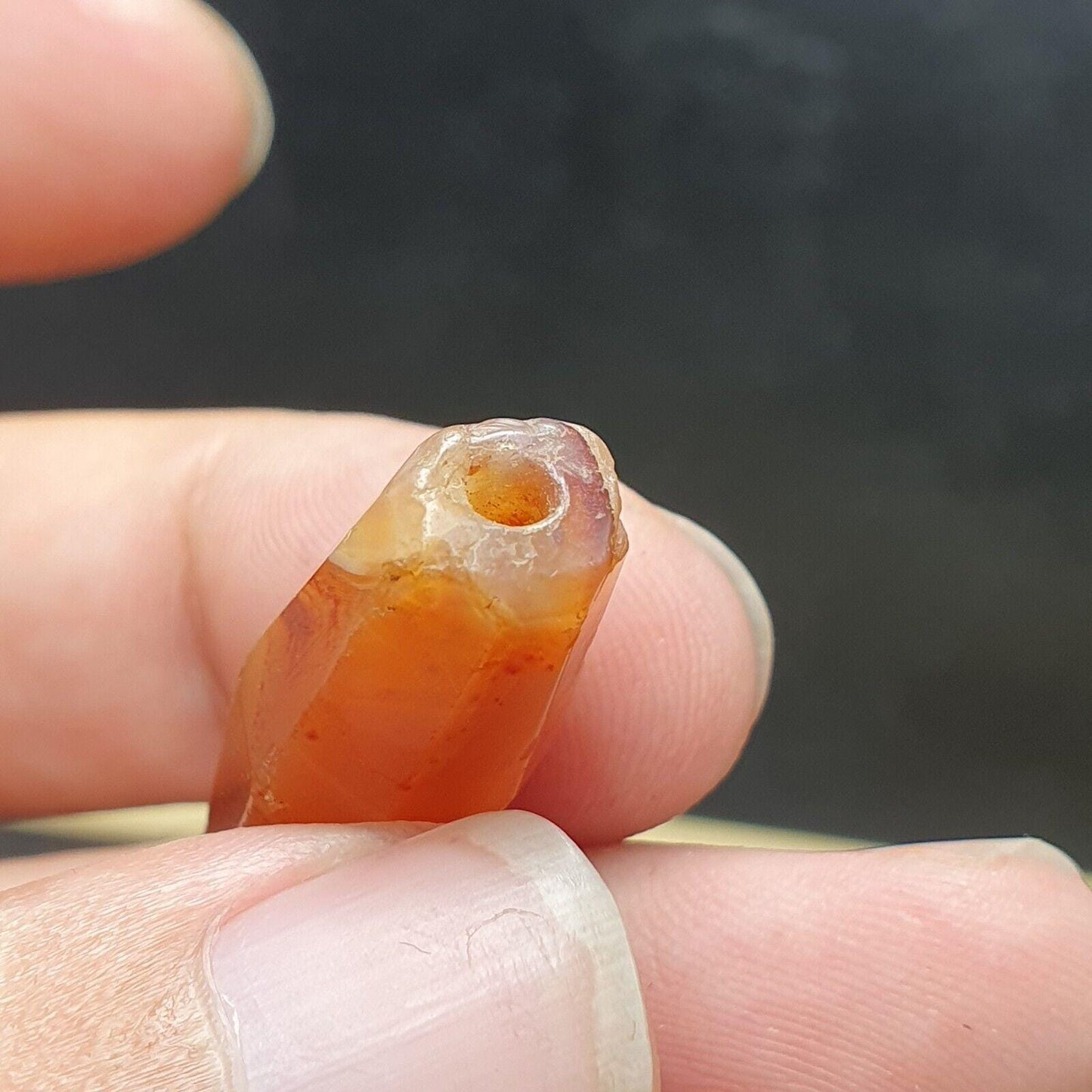 Ancient antique red carnelian agate bead natural agate