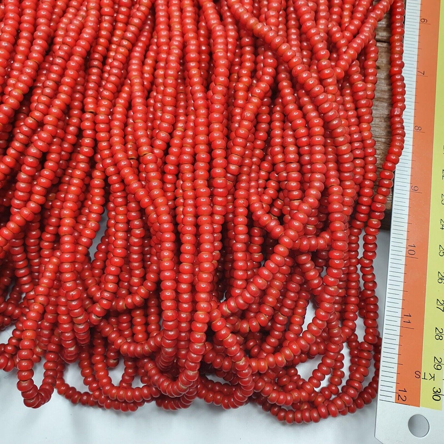 Antique trade beads whiteheart 7mm-4mm