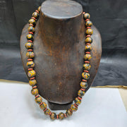 Vintage venetian style gabri and chevron mix glass beads necklace mx-870.