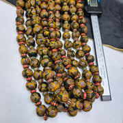 Vintage venetian style gabri and chevron mix glass beads necklace mx-870.