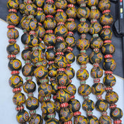 Vintage venetian style gabri and chevron mix glass beads necklace mx-870.