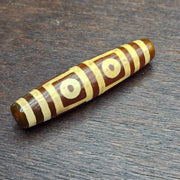 4 eyes himalayan tibetan agate dzi unique pattern spiritual amulet mala bead