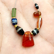 Ancient Yemeni Eye Agate Beads with Gold Spacers