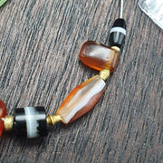 Ancient Yemeni Eye Agate Beads with Gold Spacers