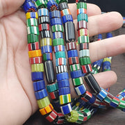 Vintage venetian style chevron trade beads necklace