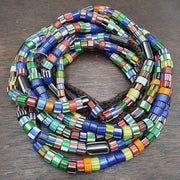Vintage venetian style chevron trade beads necklace