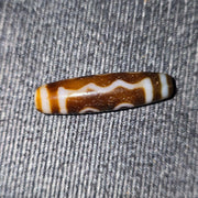 Old himalayan indo tibetan agate bead 5 eyes pattern amulet