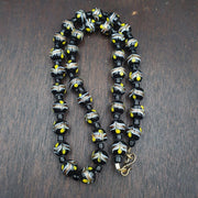Vintage venetian style wedding cake glass beads necklace 12mm wdk-1.