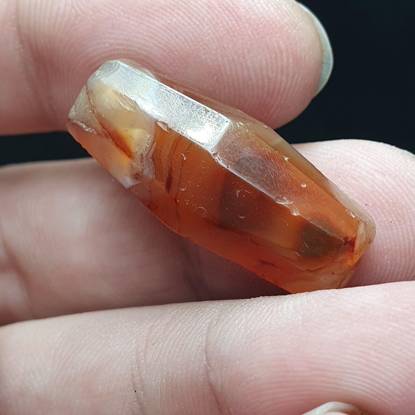Ancient antique red carnelian agate bead natural agate