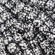 Skunk venetian inspired trade glass beads black thousand eyes.