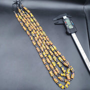 African Style Beads, Antique Eyes Strand - Tribal Raffia-Held, Glass And Bone | 24 Inch, Not Ready To Wear