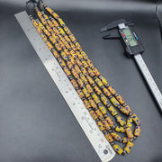 African Style Beads, Antique Eyes Strand - Tribal Raffia-Held, Glass And Bone | 24 Inch, Not Ready To Wear