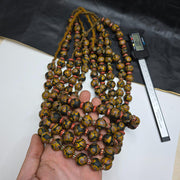 Vintage venetian style gabri and chevron mix glass beads necklace mx-870.