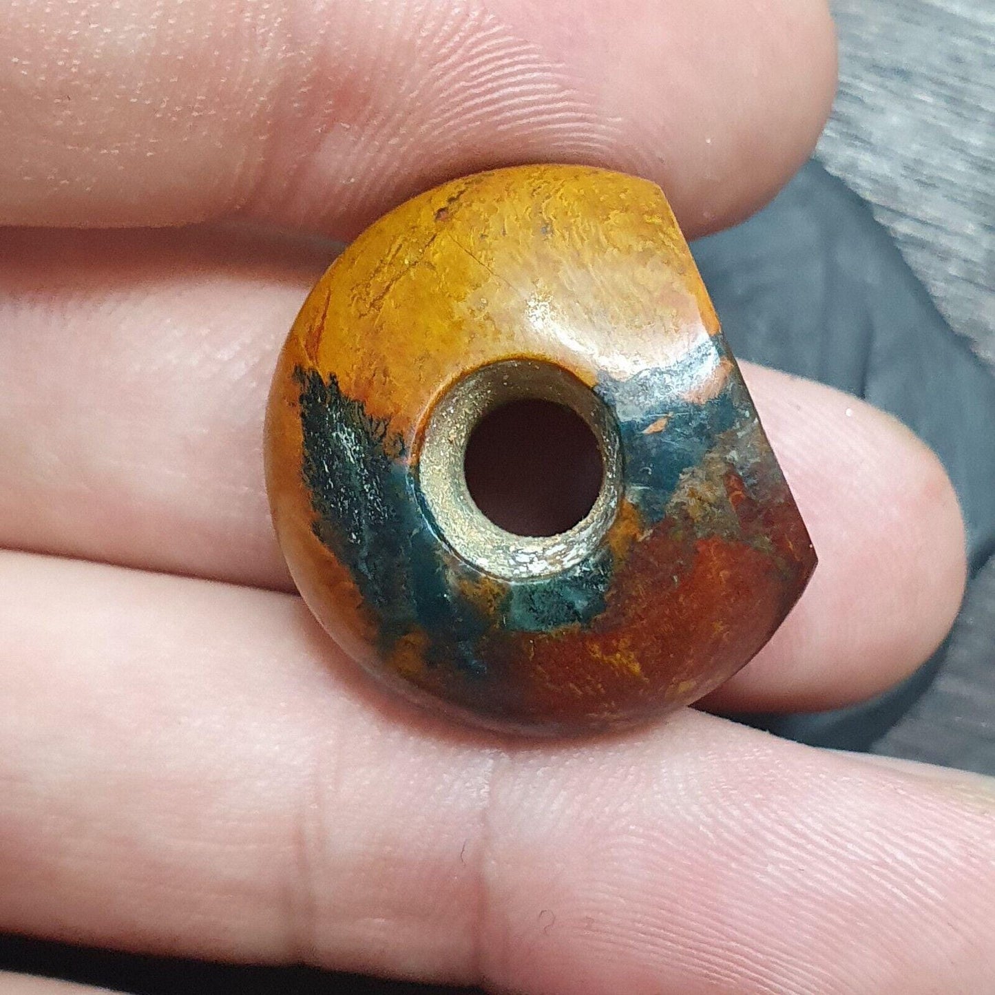 Antique jasper seal bead king intaglio stamp very rare pendent