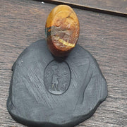 Antique jasper seal bead king intaglio stamp very rare pendent