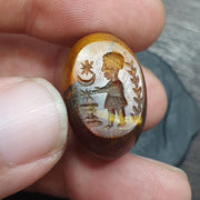 Antique jasper seal bead king intaglio stamp very rare pendent