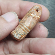 Antique jewelry king's face bead amulet engraved