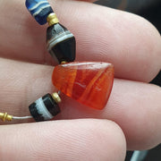 Ancient Yemeni Eye Agate Beads with Gold Spacers