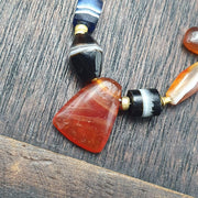 Ancient Yemeni Eye Agate Beads with Gold Spacers