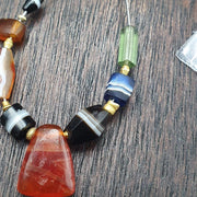 Ancient Yemeni Eye Agate Beads with Gold Spacers