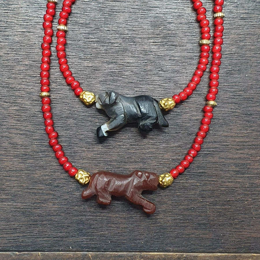Antique sulemani agate animals venetian whiteheart beads necklace bracelet