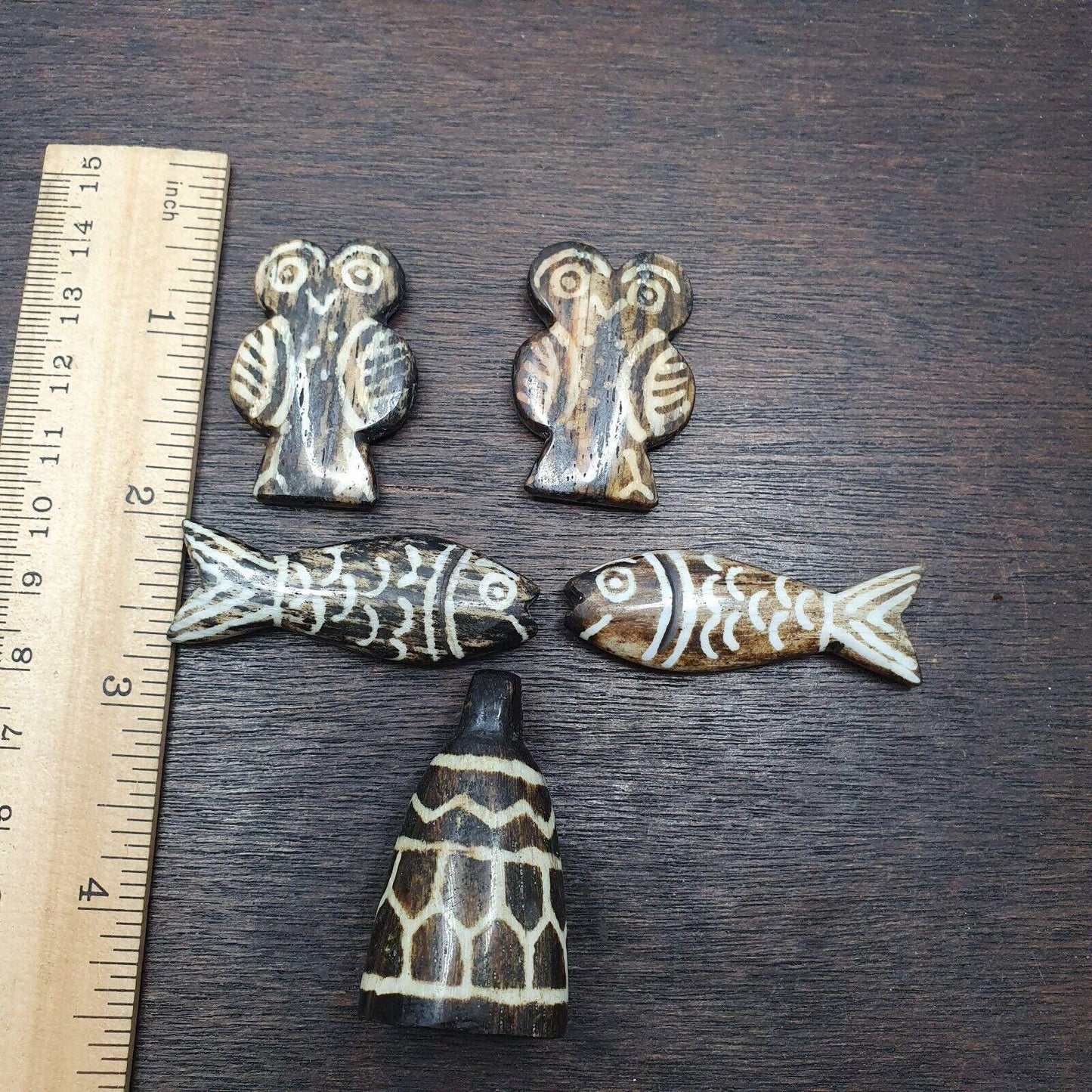 Lot 5 south asian burmese old pyu pumtek amulets bead pendents