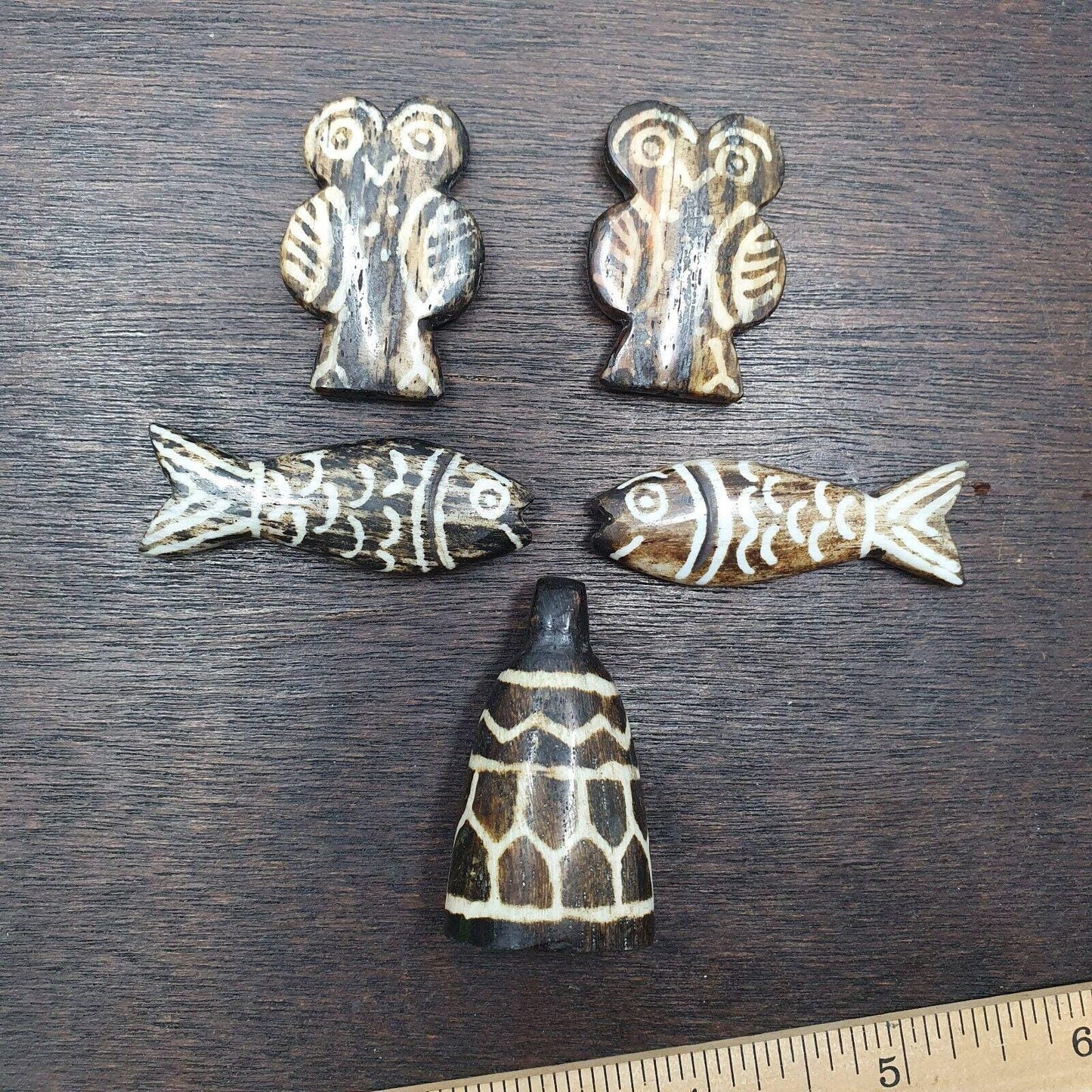 Lot 5 south asian burmese old pyu pumtek amulets bead pendents